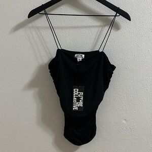 Future Collective Sleek Black Camisole Top